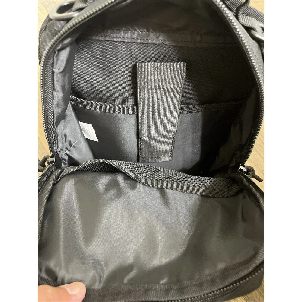 YUKON OUTFITTERS Men's Black Sling Bag (Single Strap) Pockets Backpack